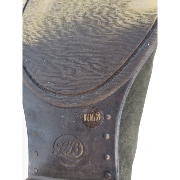 Lucky Brand Baley‎ Women's Ankle Booties Olive Suede Size 8.5 M Low Heel Western - Picture 6 of 7
